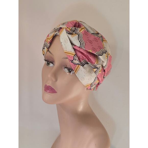 Gucci Beige pink multicolor GG Patterned Headband M sz main image 4